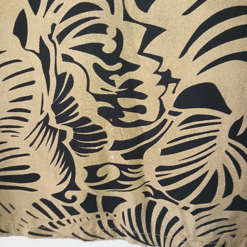 Santiki Tan and Black Tropical Printed Sleeveless Boutique Dress - Picture 7 of 8